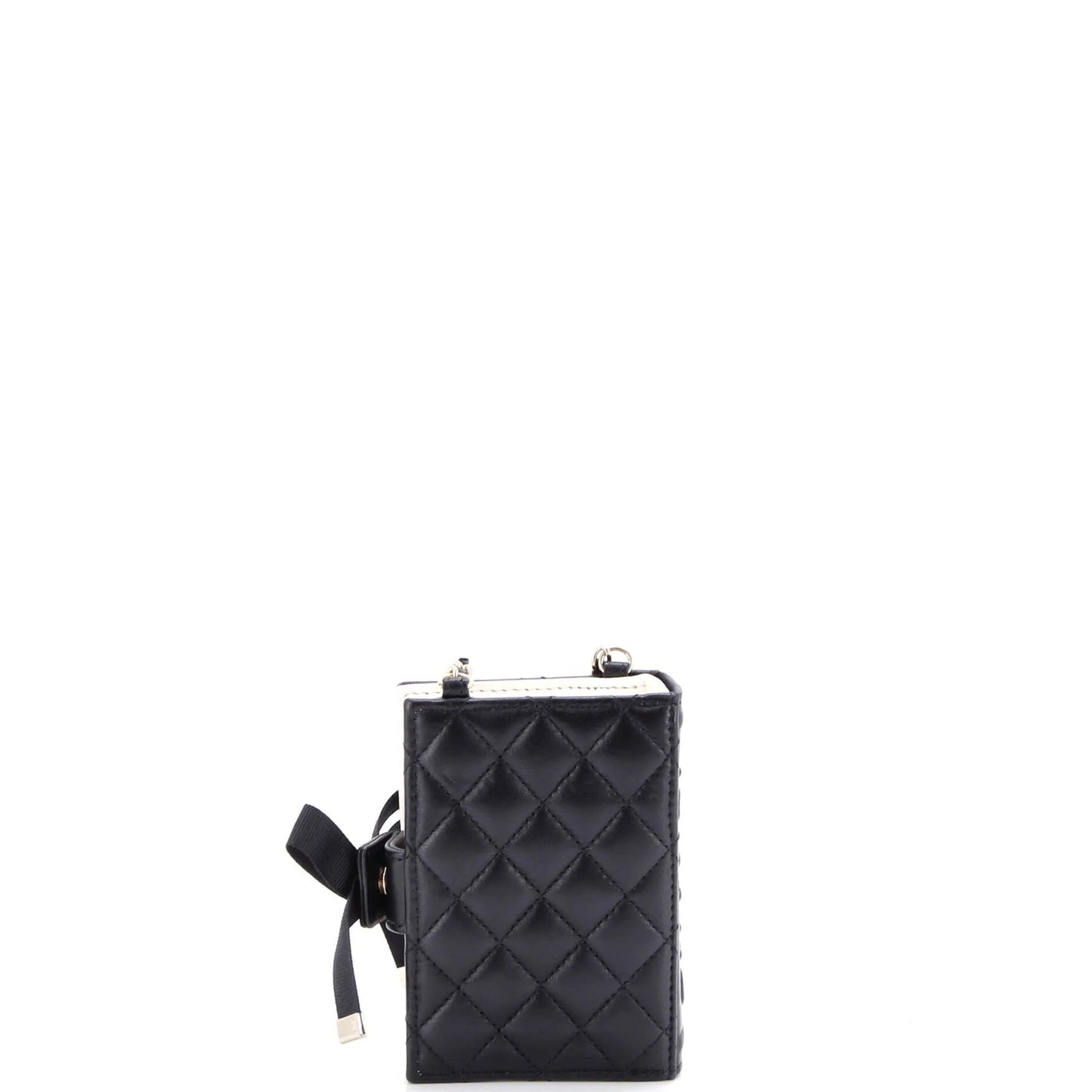 Lambskin Chanel CC Book Card Holder with Chain Quilted