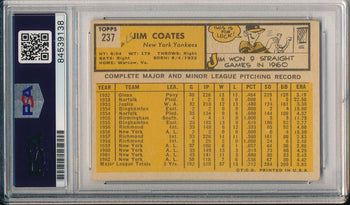 Jim Coates Yankees Signed/Autographed 1963 Topps