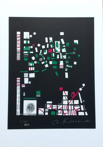 Risaburo Kimura Signed Original Serigraph Screenprint City-63 Framed