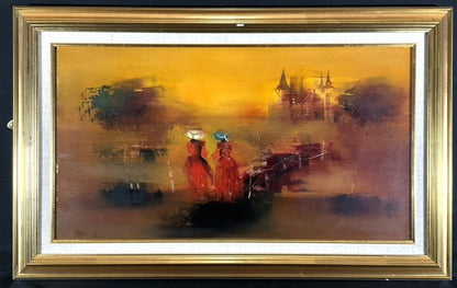 Varkonyi Janos European Oil Painting Women Landscape Impressionist Hungary Art