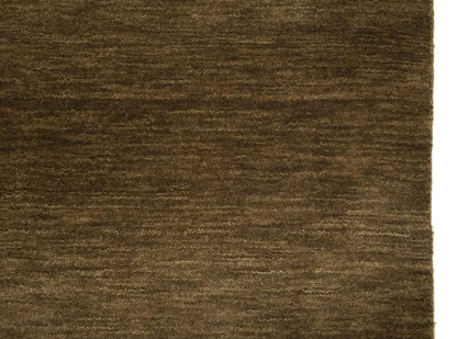 Modern Gabbeh Wool Area Rug Brown Tribal Design