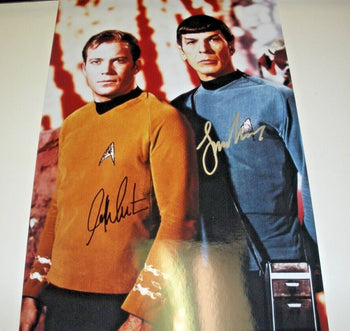 Leonard Nimoy William Shatner Star Trek W/Coa