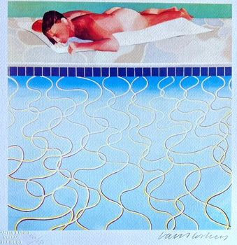 David Hockney Lithograph Coa Signed Op Numbered Limited
