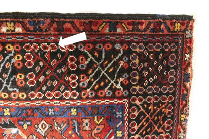 Semi-Antique Oriental Rug Rusty Red Geometric