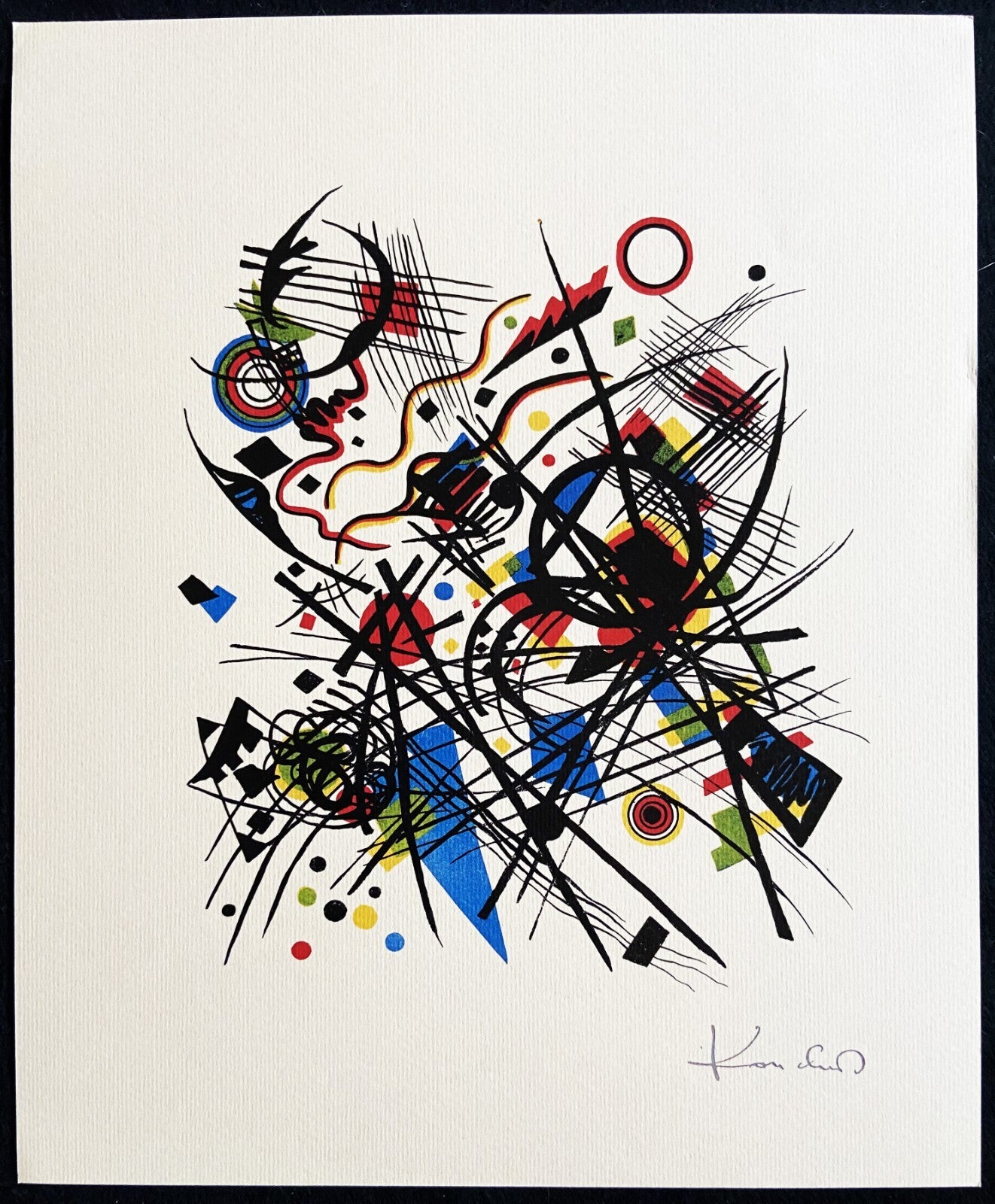 Wassily Kandinsky Lithograph 1923 Coa Published Bauhaus Signed Op