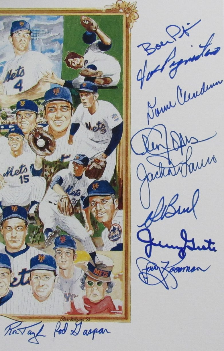 1969 Mets Team Signed (17) 11X14 Kotzen Litho Print Ws Champions 187333