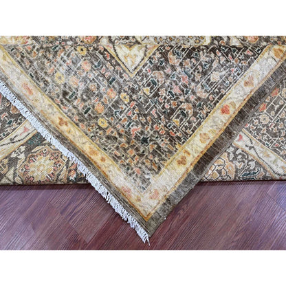 8'4"X9'6" Brown 14Th Century Mamluk Dynasty Pattern Hand Knotted Wool Rug