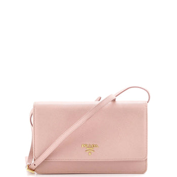 Prada Wallet On Strap Saffiano Leather Small