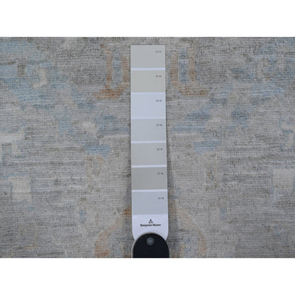 2'6"X18'10" Gray All Over Geometric Leaf Design Xl Runner Oriental Rug