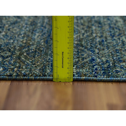 2'6"X8' Kohinoor Herrita Green 100% Wool Hand Knotted Oriental Rug