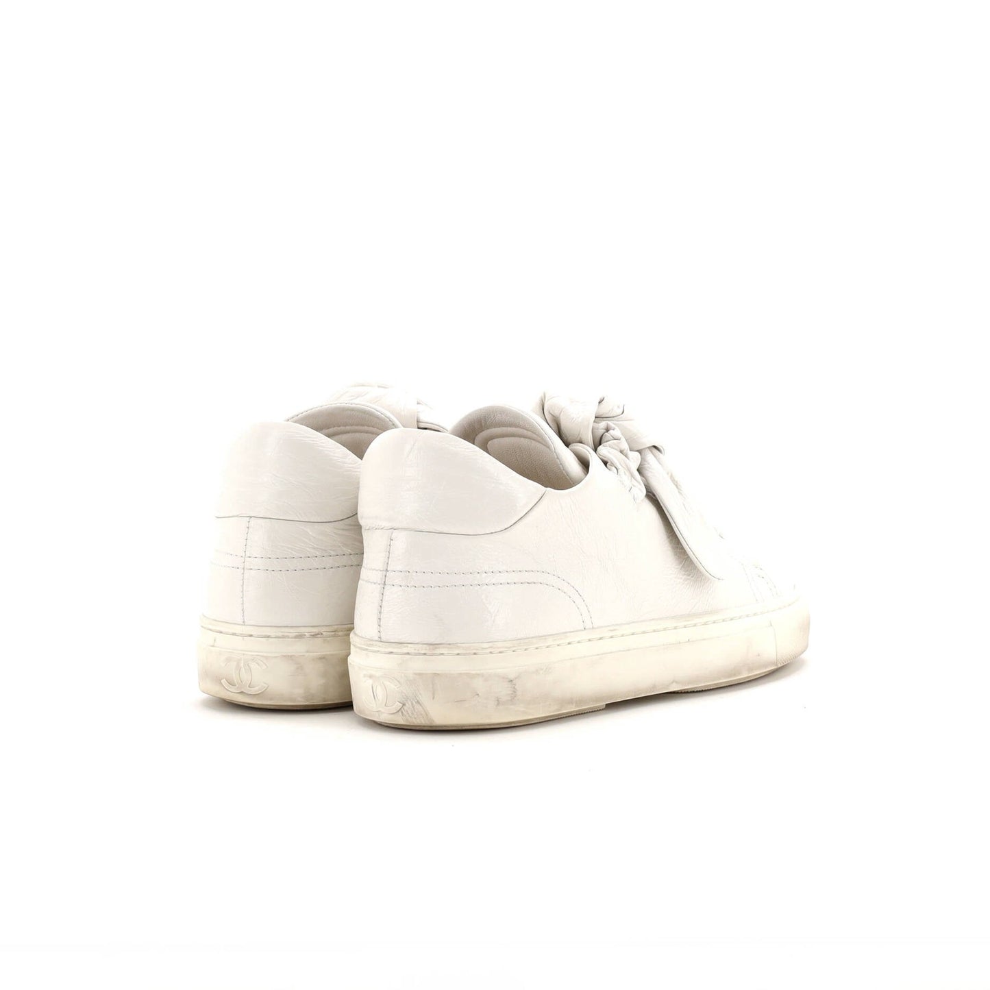 Chanel Women'S Cc Bow Low Top Sneakers Leather