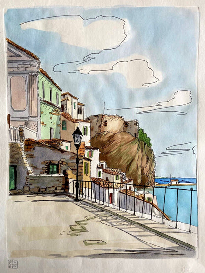 Aldo Riso "Scilla" 60X80 Hand-Painted Etching - Authenticated - Hand-Signed