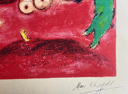 Marc Chagall Lithograph Coa Original Hand-Signed Hand-Numbered Crayon Stamp