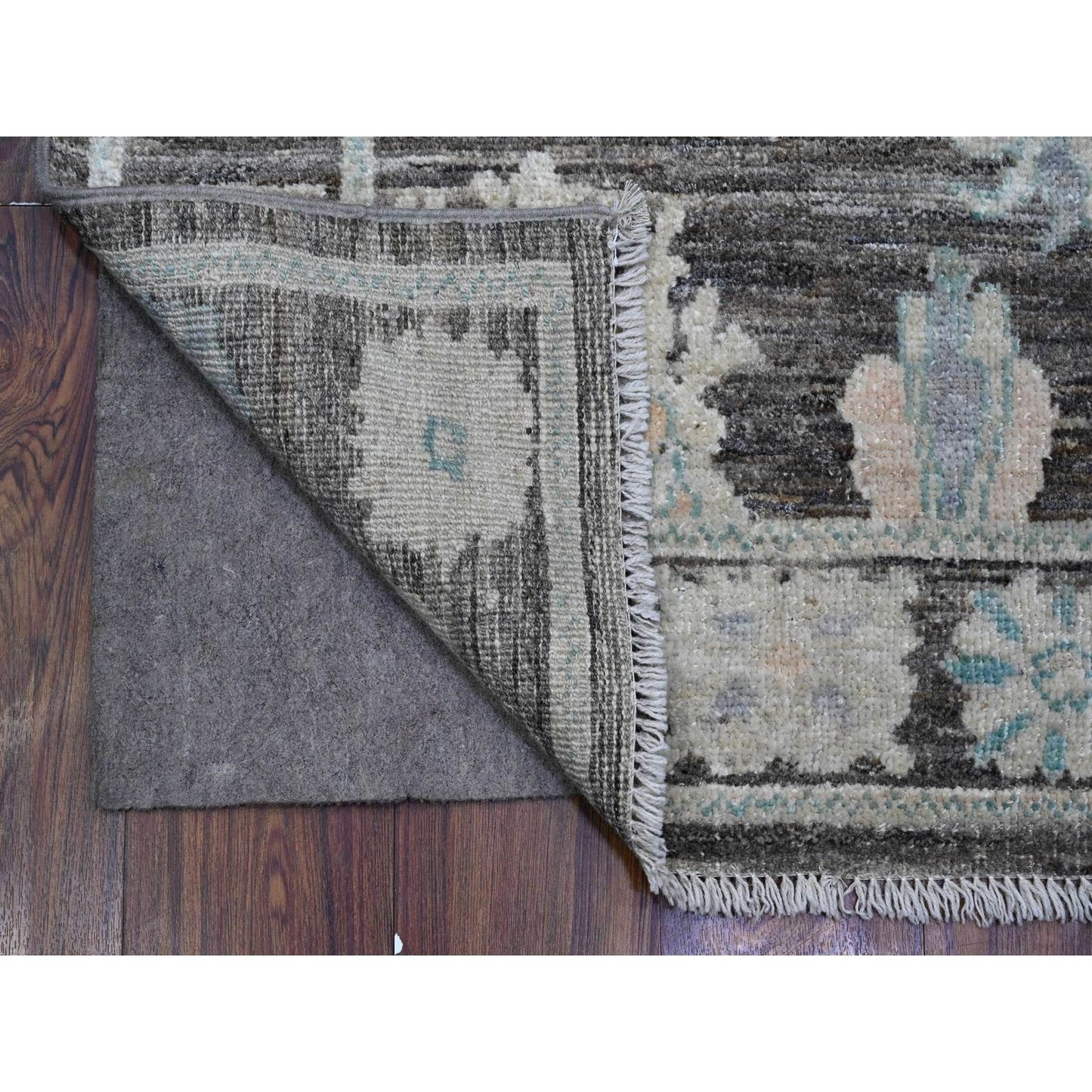 3'X15'7" Chameleon Gray Angora Oushak Oversized Runner Oriental Rug