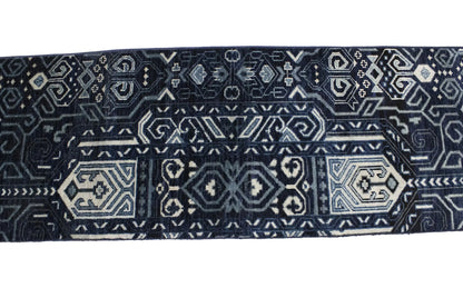 Hand-Knotted Narrow Runner Rug Modern