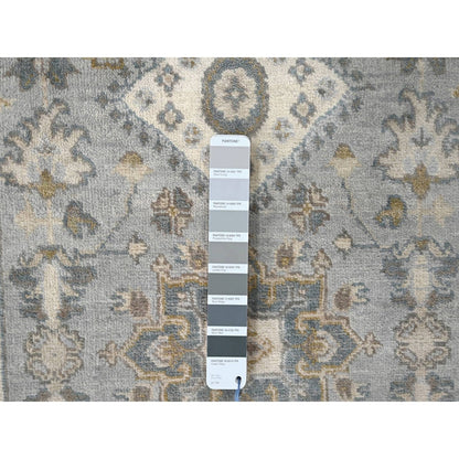 2'8"X8' Cloud Gray Karjihooz Design Pure Wool Hand Knotted Runner Rug