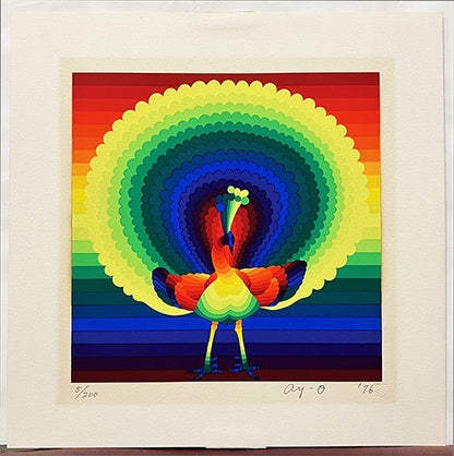 Ay-O (??) "Peacock I" 1976 Signed Silkscreen Rainbow Art 5/200 Fluxus Japan