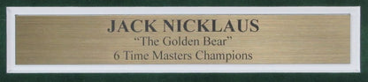 Jack Nicklaus Signed/Auto Masters Pin Flag W/ Card Collage Framed Psa/Dna 192825