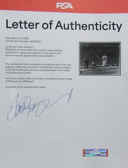 Ted Williams Hof Signed/Auto 16X20 B/W Photo