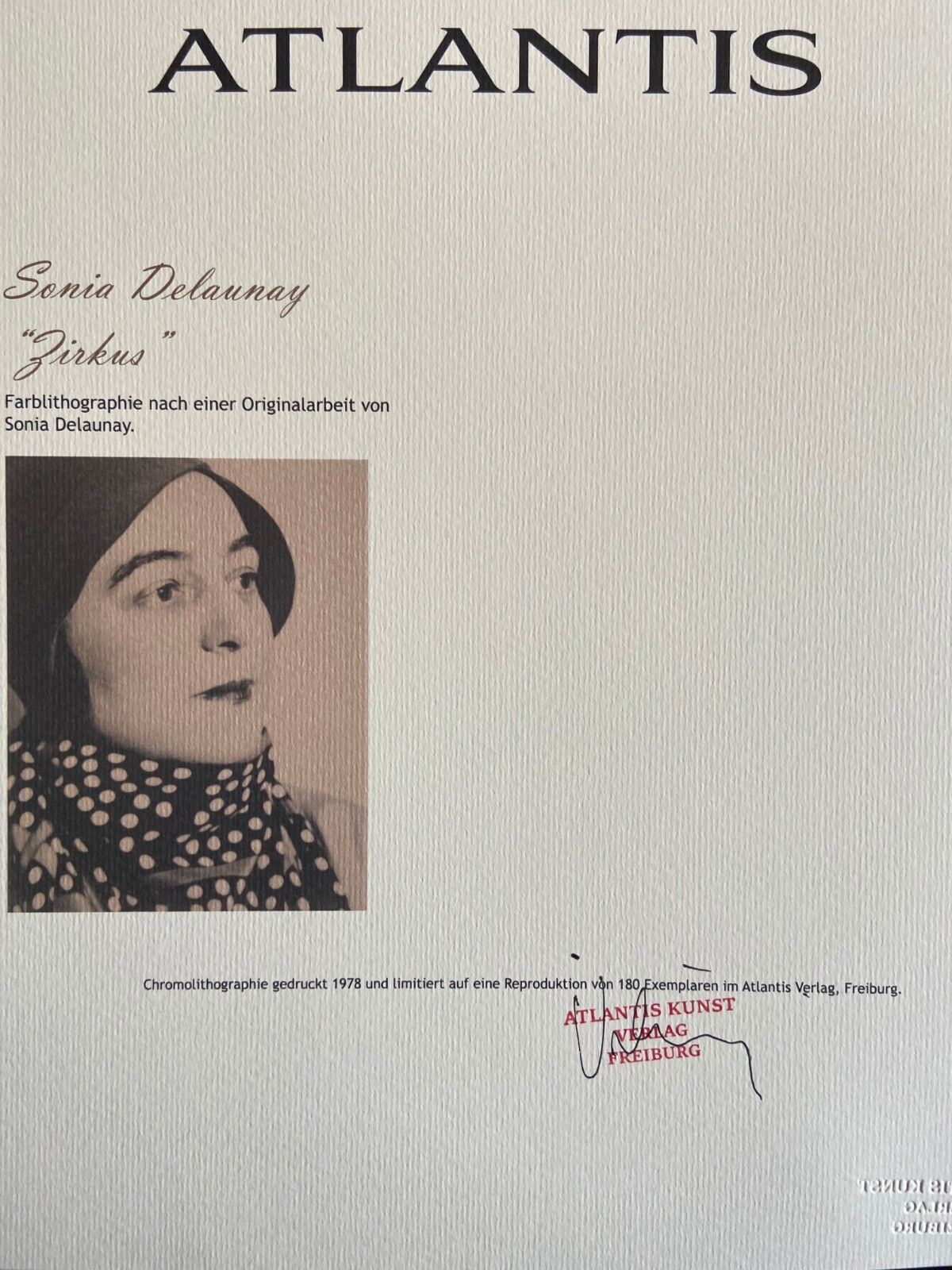 Sonia Delaunay Lithograph Coa Signed Op Numbered
