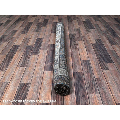 5'X6'3" Pink Afghan Caucasian Design Revival Hand Knotted Soft Wool Rug