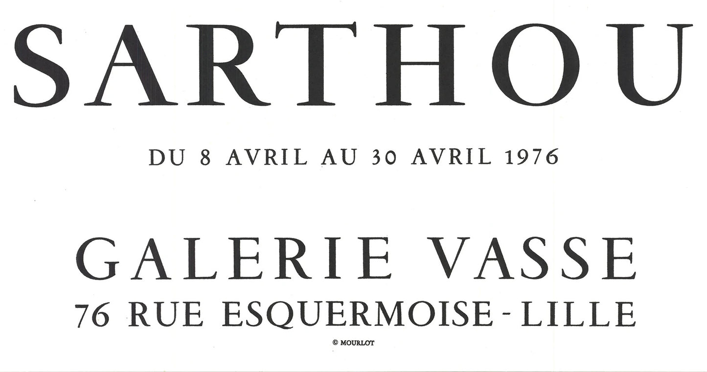 Maurice-Elie Sarthou Galerie Vasse " Lithograph Contemporary Ora