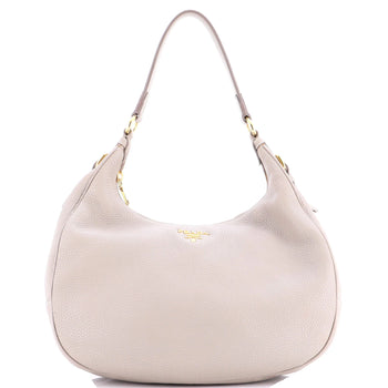 Prada Zip Top Hobo Vitello Daino Medium