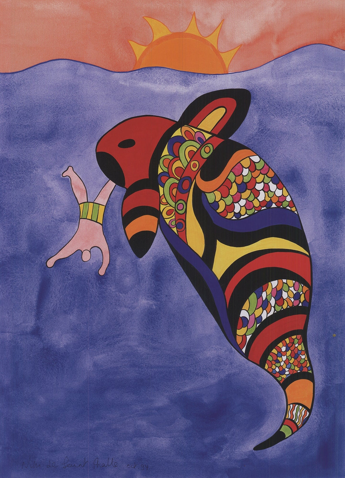 Niki De Saint Phalle Shamu The Orca Whale " Offset Lithograph
