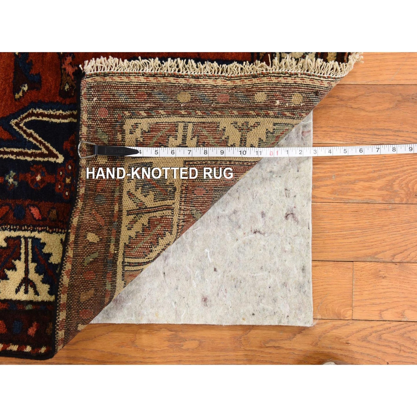 3'3"X6'3" Orange Antique Zoroastrian 100% Wool Full Pile Hand Knotted Rug