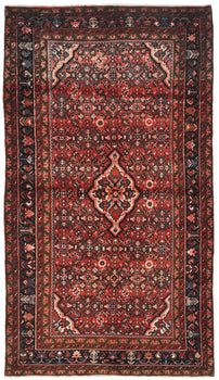 Red Vintage Hand-Knotted Tribal Rug 5X9 ft Farmho