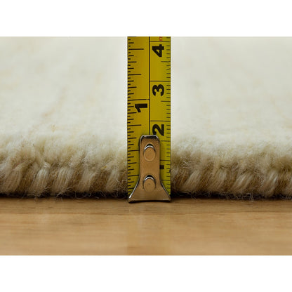 4'X8' Ivory Lori Buft Plain Design Wool Hand Knotted Wide Runner Rug