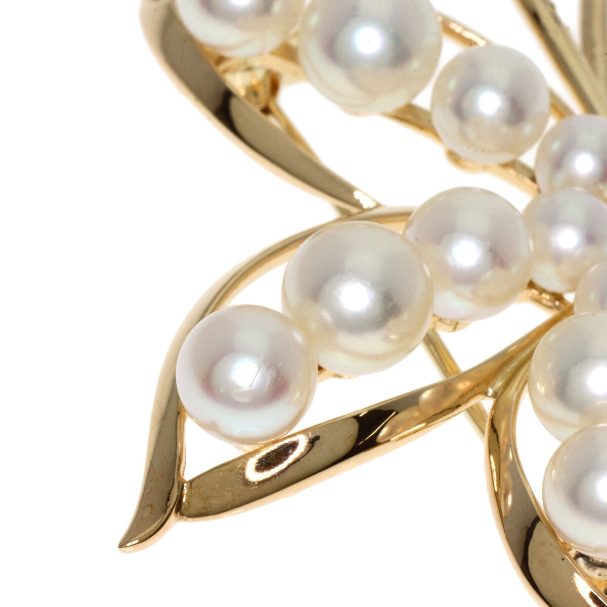 Mikimoto Pearl Pearl Brooch K14 Yellow Gold