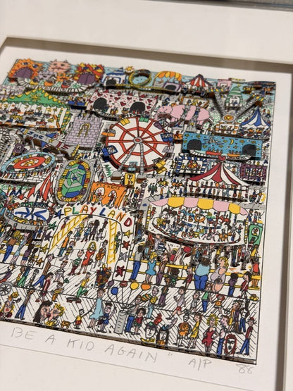 JAMES RIZZI "TO BE A KID AGAIN" 3D Silkscreen Edition, Hand-Signed and Framed