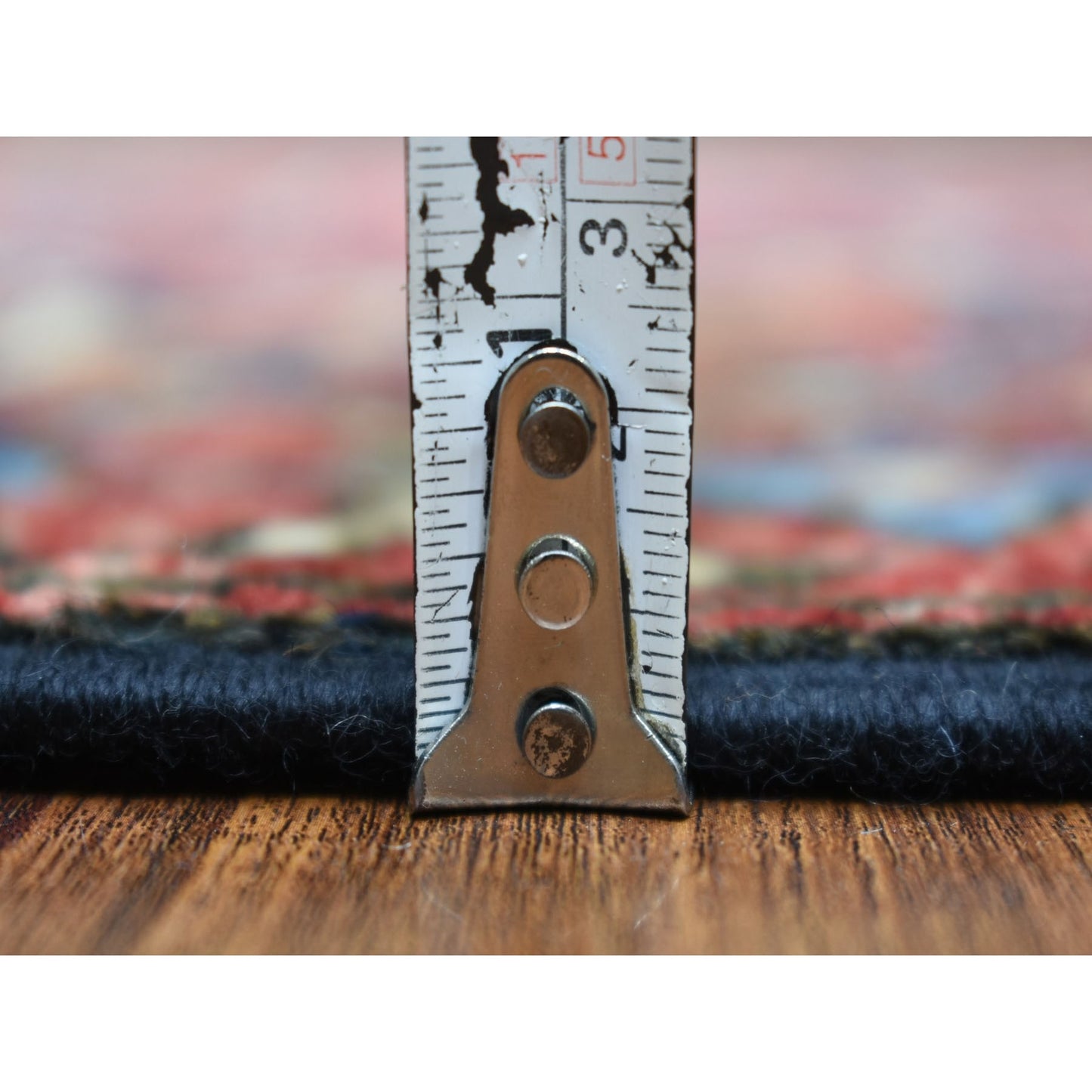 4'1"X5'9" Coral Red Afghan Ersari Pure Wool Hand Knotted Oriental Rug