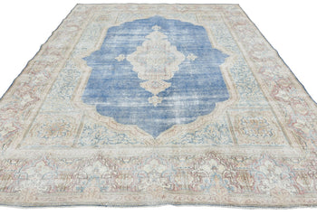 Antique Handmade Oriental Rug 9X11'5 Floral Distressed Vintage Carpet