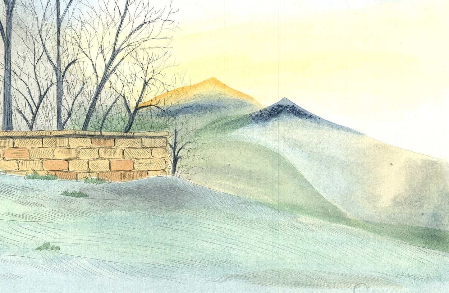 Borris Saillart Au Bout De La Cloture Signed " Etching Contemporary