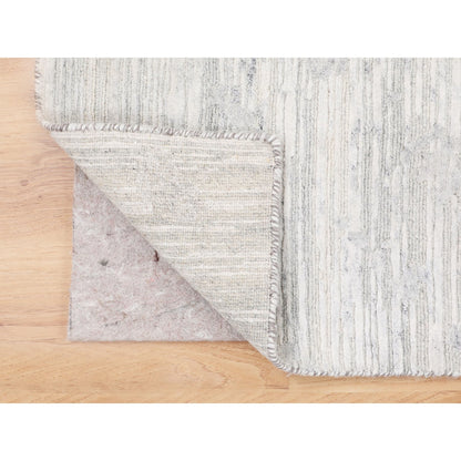 2'6"X8' Modern Hand Spun Runner Undyed Natural Wool Hand Knotted Rug