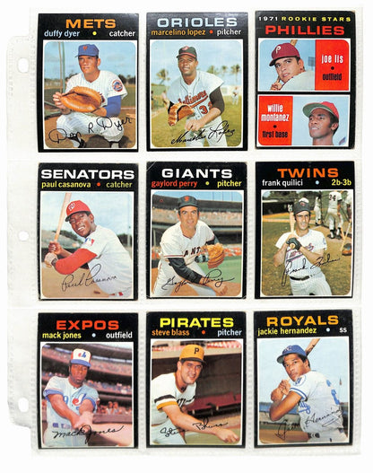 1971 Topps Baseball Card Complete Set (1-752) Clemente Aaron Ryan Bench 196272
