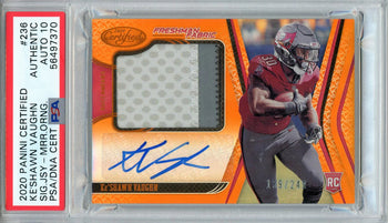 Ke'Shawn Vaughn Autographed 2020 Panini Certified Orange Rookie Patch Card #236