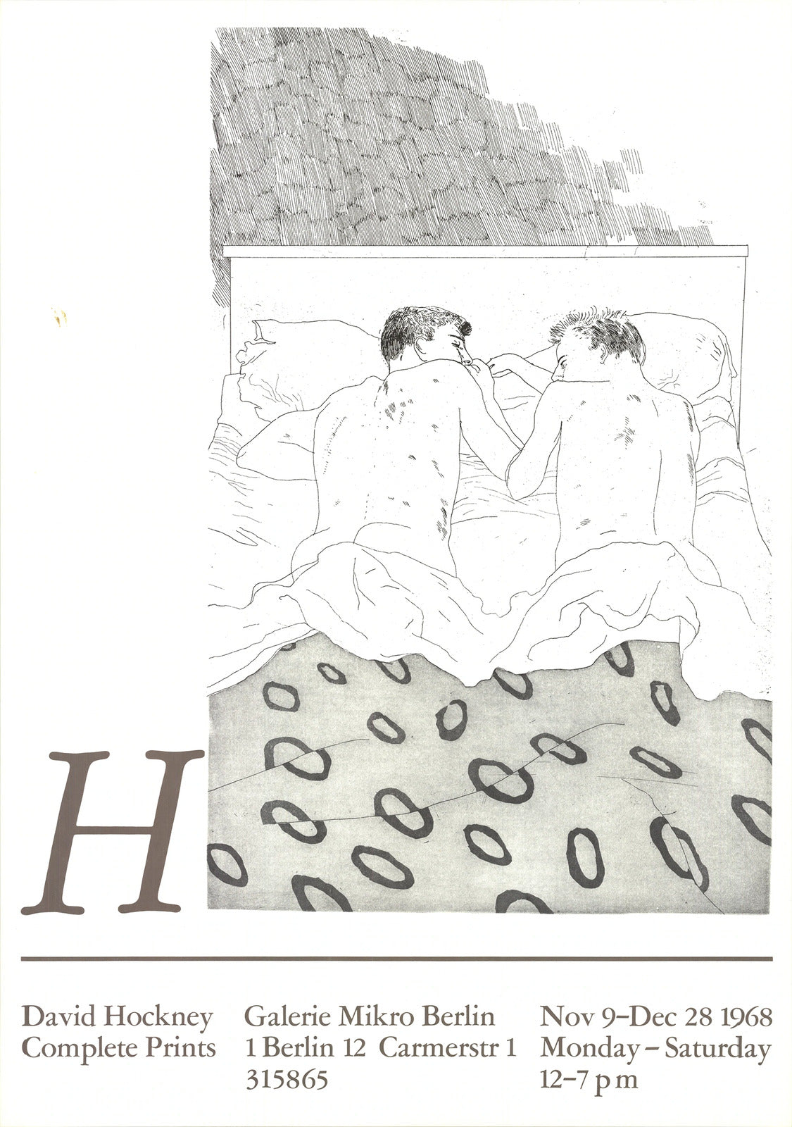 David Hockney Two Boys Aged 23 Or 24 " Poster Pop Art White, Gray