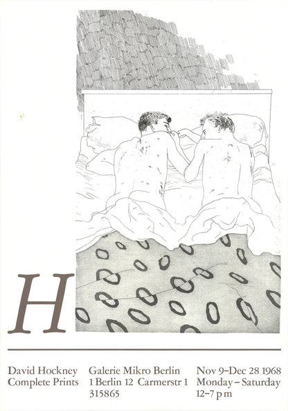 David Hockney Two Boys Aged 23 Or 24 " Poster Pop Art White, Gray