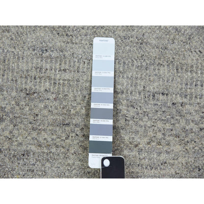 11'10"x18' Oxford Gray 100% Undyed Wool Grass Hand Knotted Oversized Rug