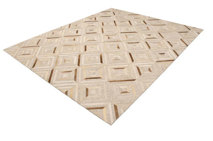 Patchwork Modern Cowhide Leather Rug Contemporary