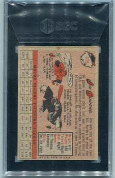 Jim Bunning 1958 Topps Card #115 Sgc Graded 6