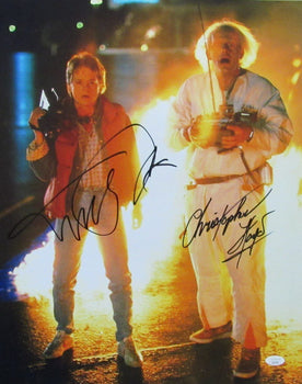 Michael J Fox/Christopher Lloyd Autographed 16X20