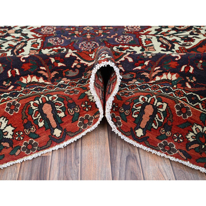 8'7"X11'2" Turkey Red Extra Soft Wool Vintage Baktiarjoon Oriental Rug