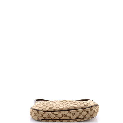 Gucci Saddle Zip Messenger Bag Gg Canvas With Leather Medium