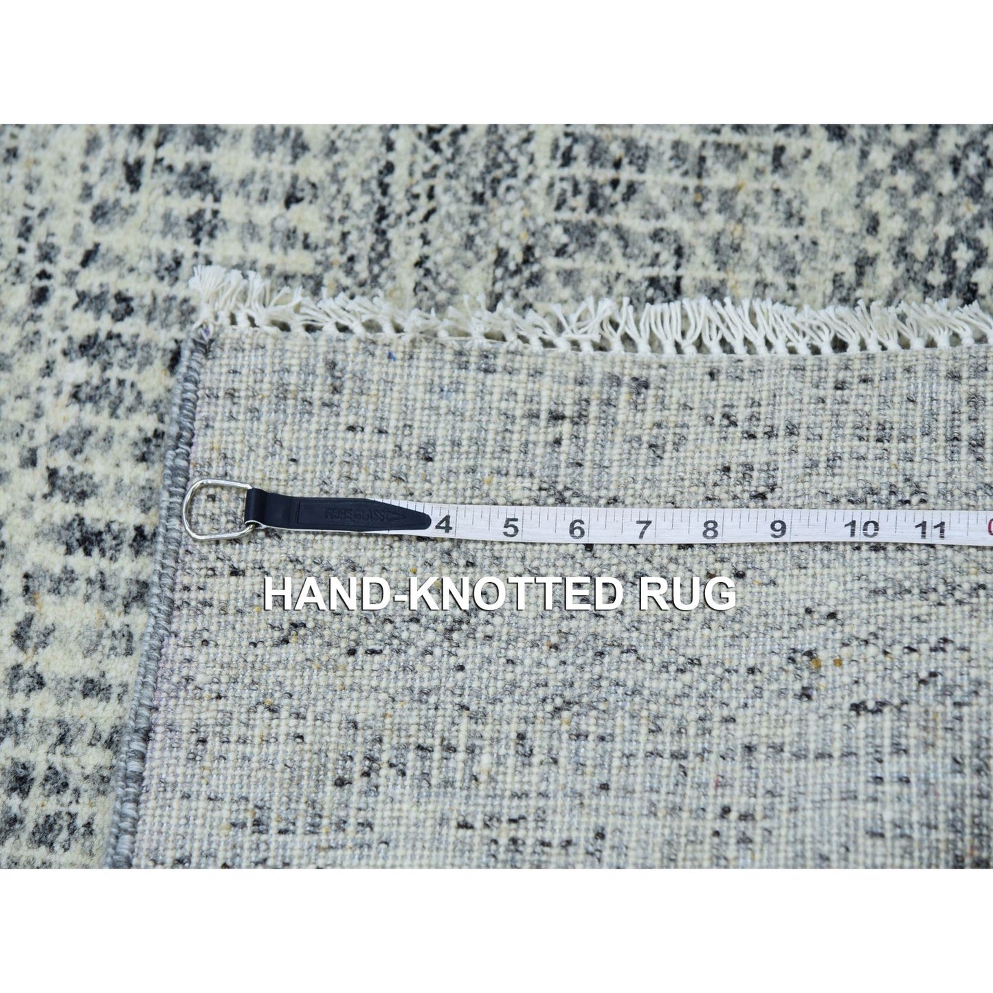 2'5"X26'3" Wales Gray Modern Tone On Tone Grass Design Wool Xl Runner Rug