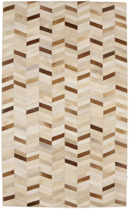 5X8 Ft Brown Cowhide Leather Rug Contemporary