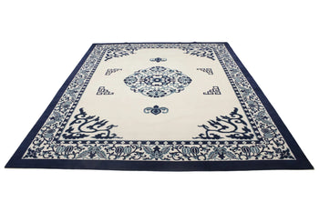 Handmade Oversized Modern Oriental Rug Thick Pile Floral 12X15 ft